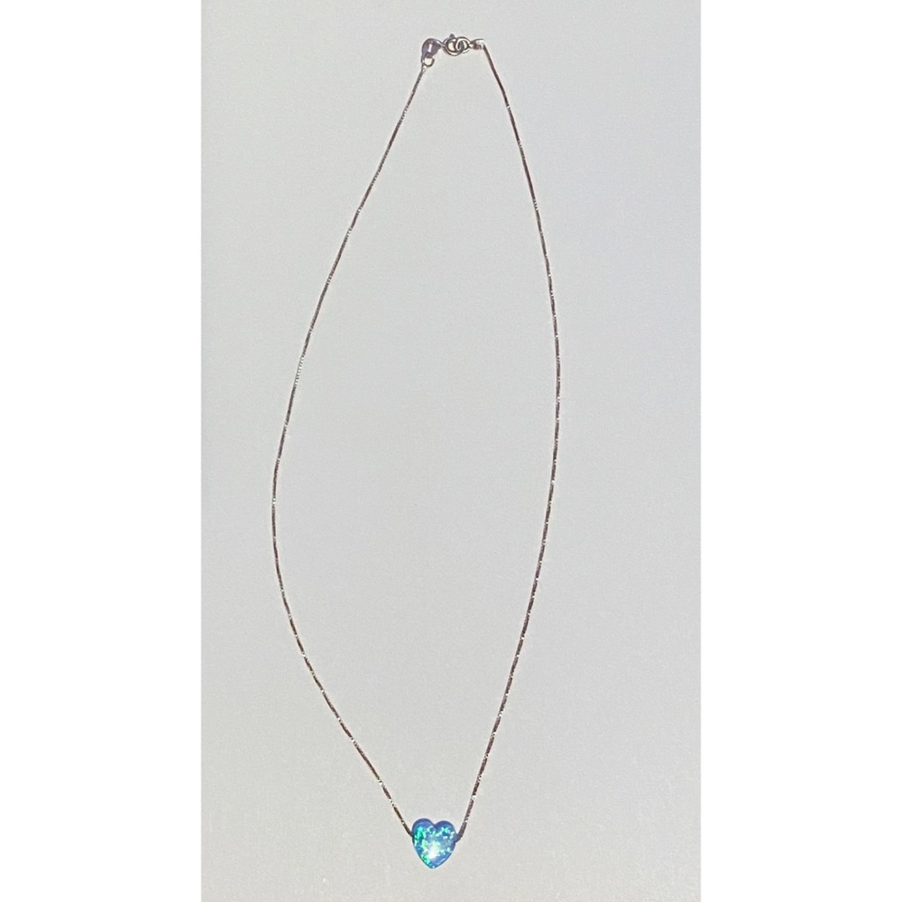 Blue heart necklace (sterling silver 925) 💙